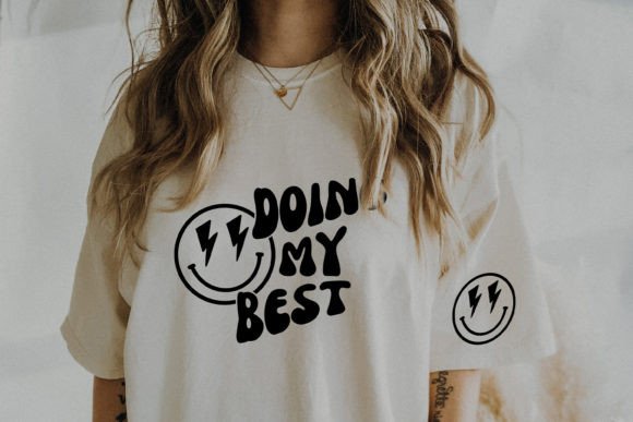 Doing My Best Svg Smiley Face Retro Boho