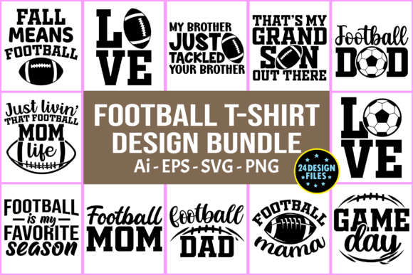 Football Quote T-shirt Design Bundle Svg
