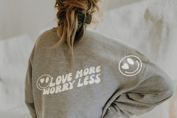 Love More Worry Less Smiley Face Svg Pod