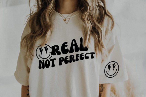 Real Not Perfect Smiley Face Retro Svg