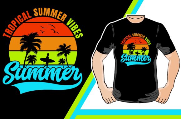 Tropical Summer Vibes T-shirt Design Review for Real Projects